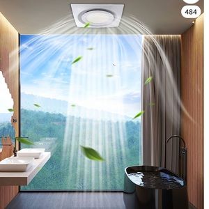 Bathroom Exhaust Fan With LED Light Very Quiet Ceiling Ventilation Beendou White